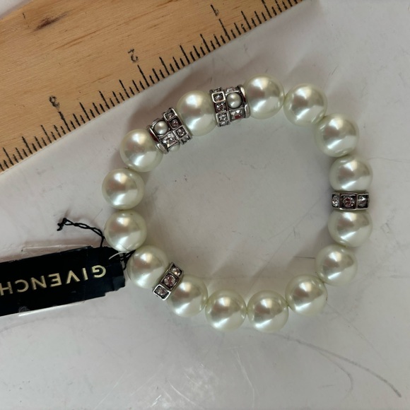 Vintage stretch Givenchy pearl and crystal bracelet - Picture 2 of 3